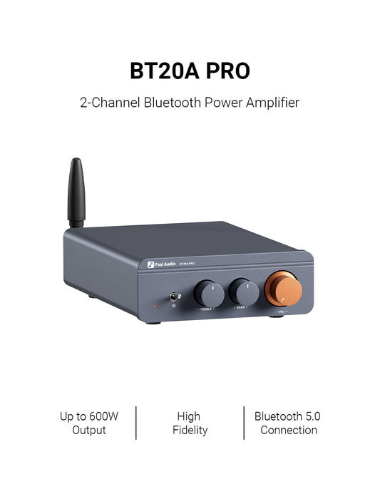 Fosi Audio BT20A Pro 300W x2 Bluetooth HiFi Stereo Amplifier